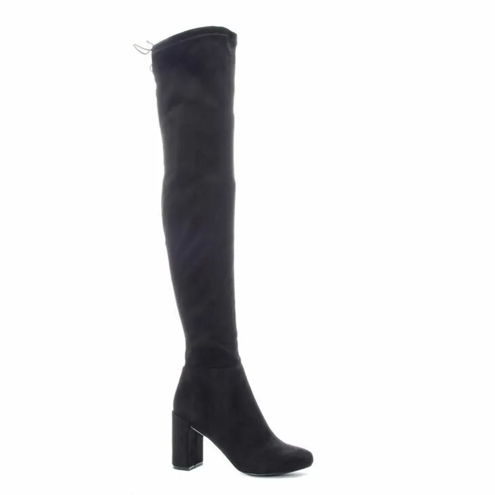 Chinese Laundry Women Over the Knee Boots King Size US 6.5 Black Suedette
